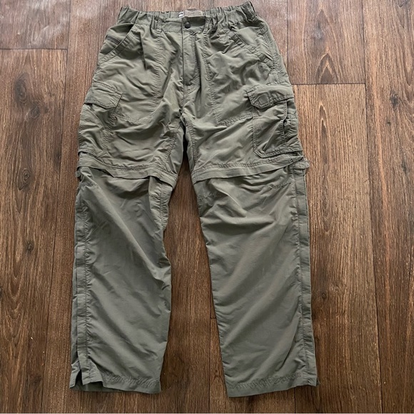 REI Pants Rei Nylon Cargo Convertible Zip Off Hiking Outdoor Pants Shorts Olive Green Med